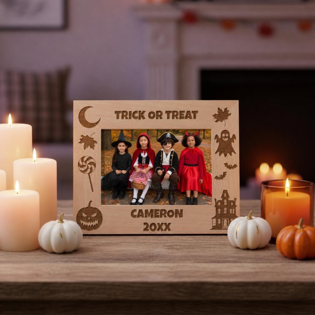 Personalized Trick Or Treat Halloween Etched Frames (Creator Uploaded)