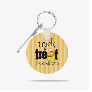 Personalized Trick or Treat Halloween Party Keychain
