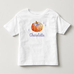 Personalized Trick or Treat Halloween Pumpkin Bow Toddler T-shirt