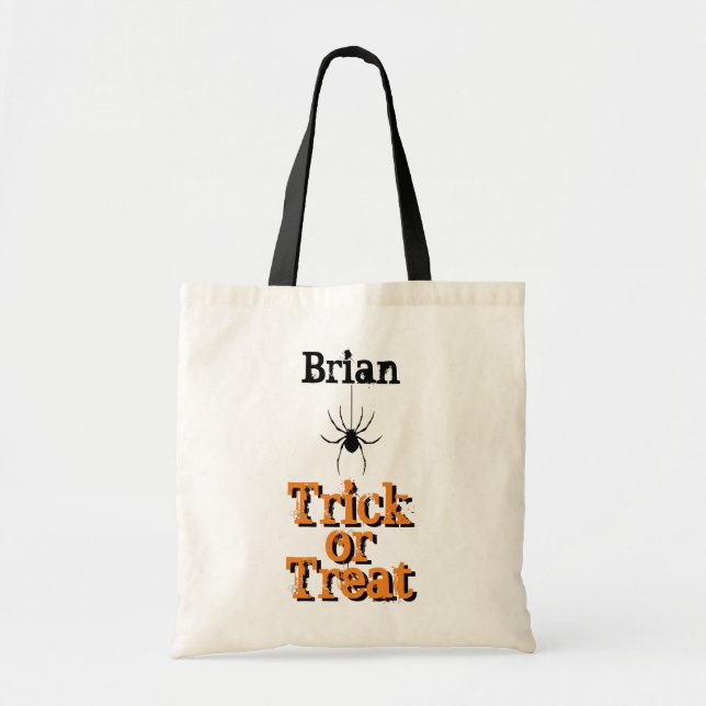 Personalized Trick or Treat Spider Tote (Front)