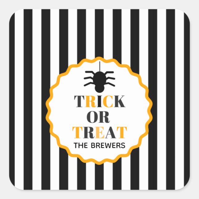Personalized Trick Or Treat Sticker (Front)