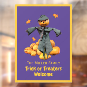 Personalized Trick or Treaters Welcome Window Cling