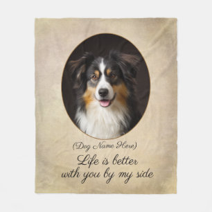 Personalized Tricolor Aussie by My Side Fleece Blanket