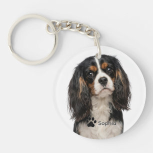Personalized Tricolor Cavalier Dog Keychains