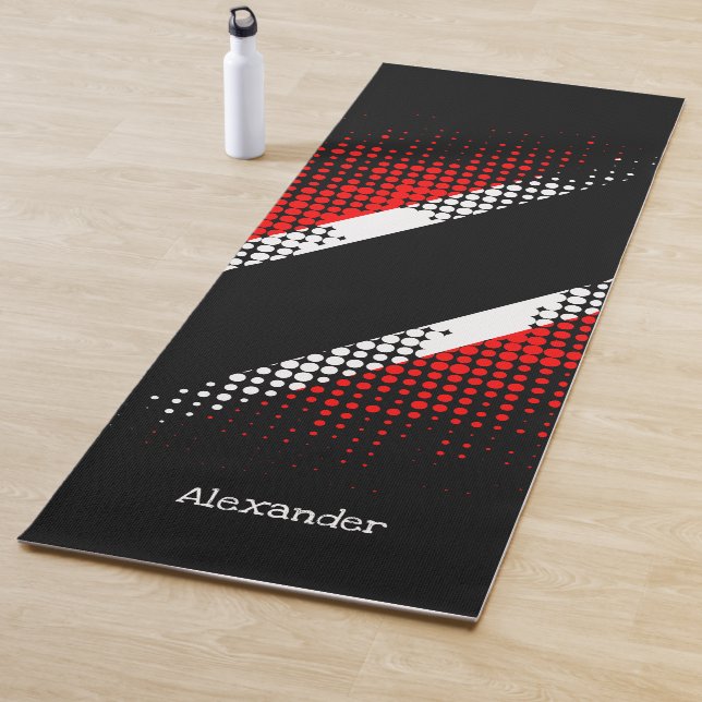 Personalized Trinidad and Tobago Dot Pattern Flag Yoga Mat (In Situ)