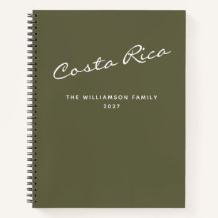 Personalized Trip Vacation Green Travel Journal