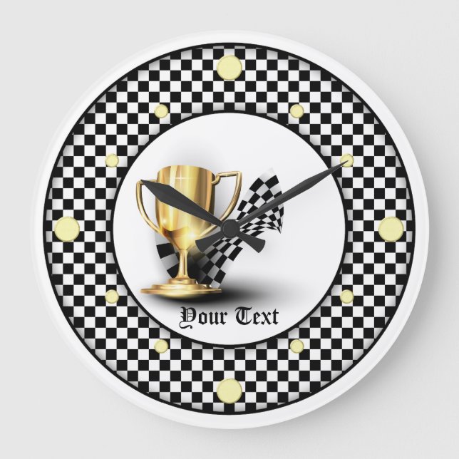 Personalized Trophy First Place  Wall Clock (Front)