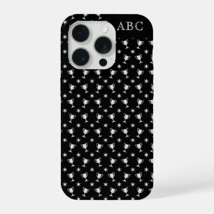 Personalized Trophy pattern black iPhone 15 Pro Case