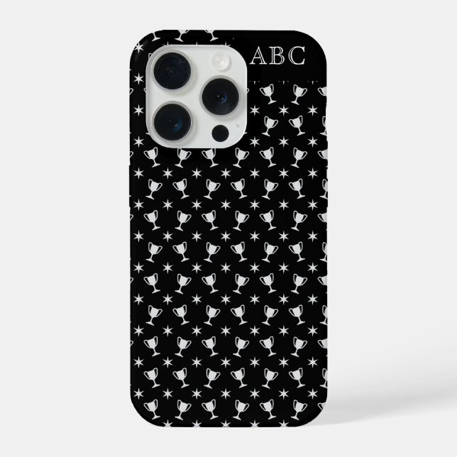 Personalized Trophy pattern black iPhone Case (Back)