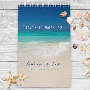 Personalized Tropical Beach 2025 Photo Calendar