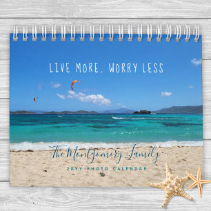 Personalized Tropical Beach 2025 Photo Calendar