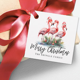 Personalized Tropical Beach Christmas Favour Tags