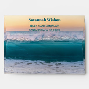 Personalized Tropical Beach Ocean Wave  Envelope