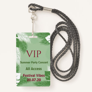 Personalized Tropical Beach Party VIP Access Badge