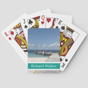 Personalized Tropical Beach Playing Cards