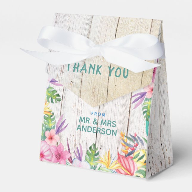 Personalized Tropical Beach Wedding Gift Favor Box (Front Side)