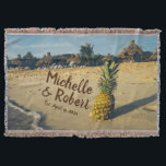 Personalized Tropical Beach Wedding Keepsake Throw Blanket<br><div class="desc">Tropical Beach Wedding Gift with Est. Date Bride and Groom's Names Custom Keepsake Throw Blanket. Use the CUSTOMIZE IT button to edit the text.</div>