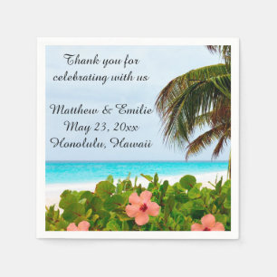 Personalized Tropical Beach Wedding Napkins