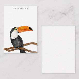 Personalized Tropical Bird Watercolor Note Card