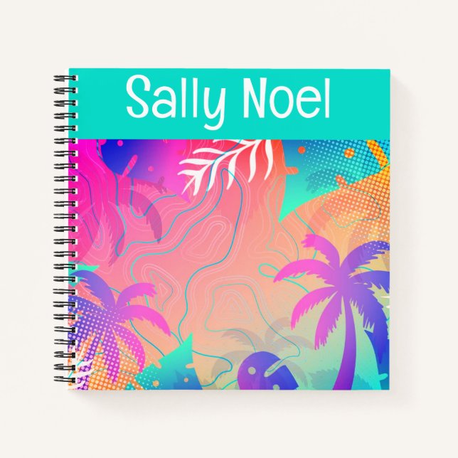 Personalized tropical colourful notebook (Front)
