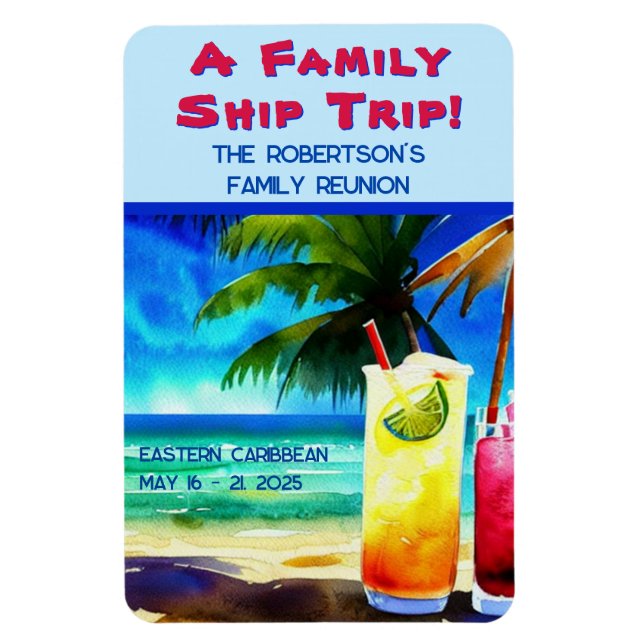 Personalized Tropical Drinks Cabin Door Magnet (Vertical)
