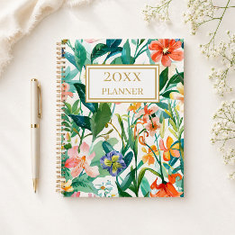 Personalized Tropical Floral Planner