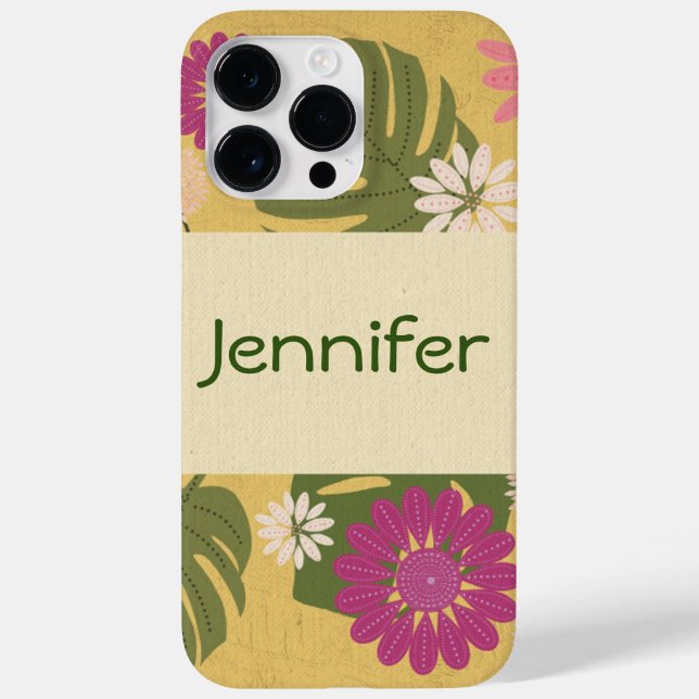 Personalized Tropical Flower Case-Mate iPhone Case (Back)