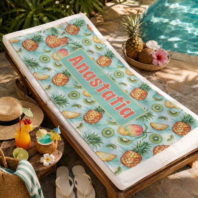 Personalized Tropical Fruit  Beach Towel (Creator Uploaded)