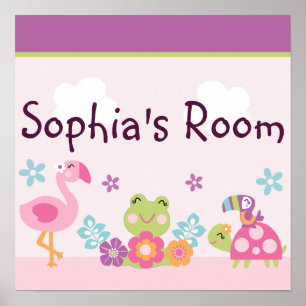 Personalized Tropical Garden Poster Wall Art