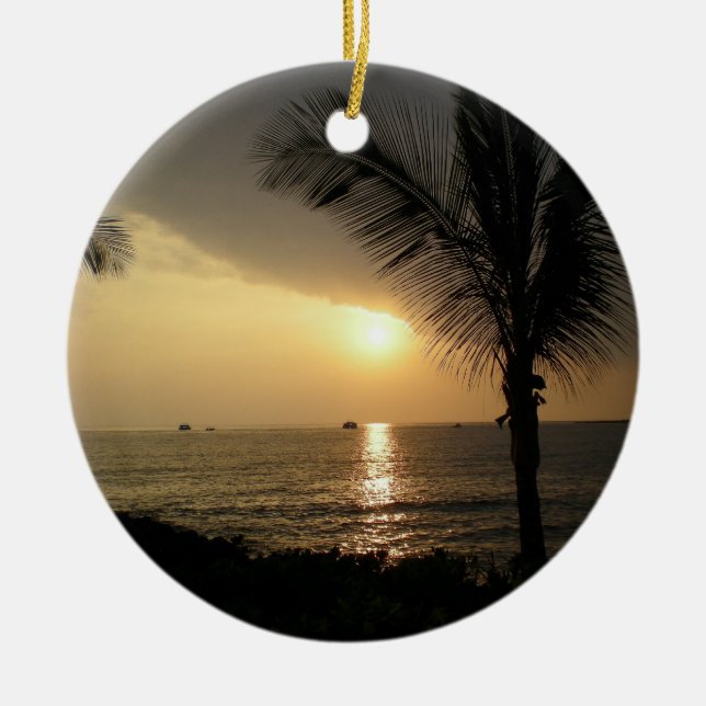 Personalized Tropical Holiday Ornament (Front)