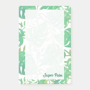 Personalized Tropical Leaves Post-it Notes