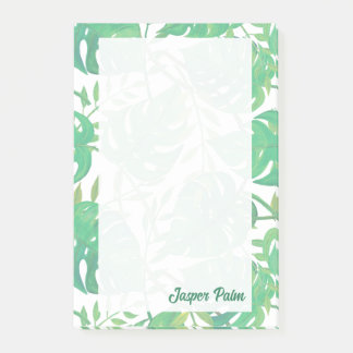 Personalized Tropical Leaves Post-it Notes