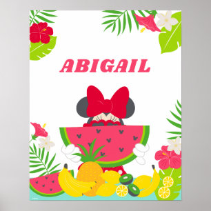 Personalized Tropical Minnie Mouse Poster