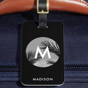 Personalized Tropical Monogram Modern Custom Luggage Tag