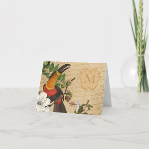 Personalized Tropical Monogram Note Card
