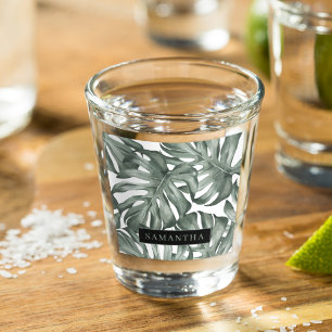 Personalized Tropical Monstera Leaf  Shot Glass