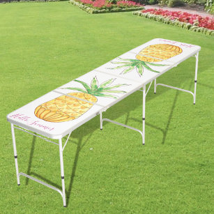 Personalized Tropical Pineapple Beer Pong Table