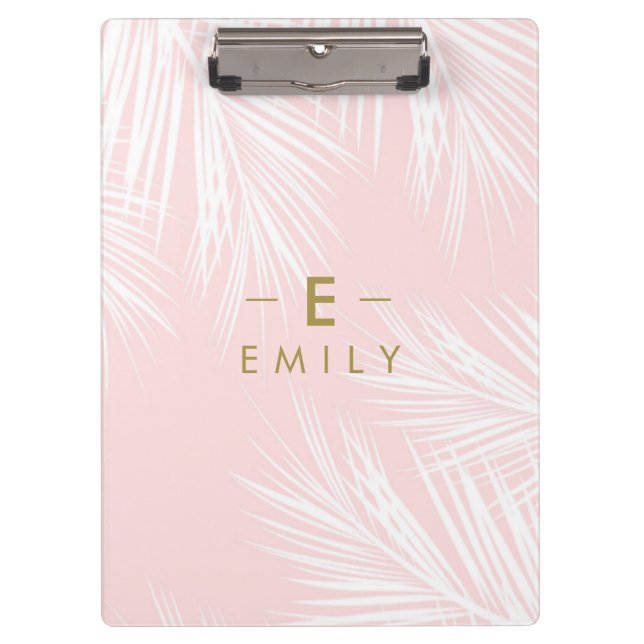 Personalized Tropical Pink notes Clipboard (Front)