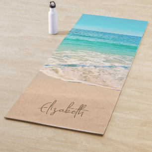 Personalized Tropical Sand Beach  Yoga Mat