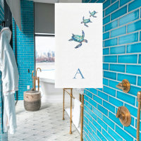 Personalized Tropical  Sea Turtle Bathroom