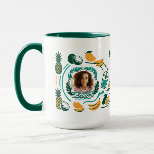 Personalized Tropical Smoothie Shop Photo Name Mug