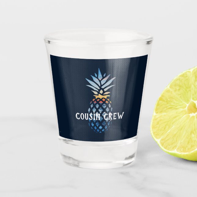 Personalized Tropical Sunset Pineapple Shot Glass (Front)