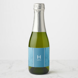 Personalized Tropical Teal Sparkling Wine Label