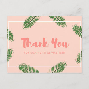Personalized - Tropical Thank You Postcard