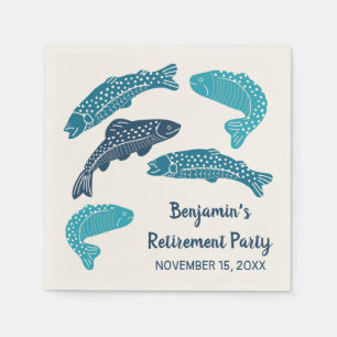 Personalized Trout Fish Retirement Party Napkin