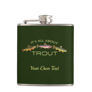 Personalized Trout Fishing Hip Flask