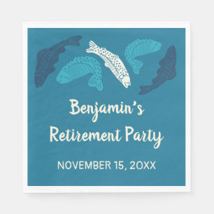 Personalized Trout Fishing Retirement Party Napkin