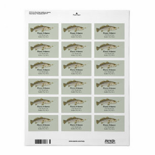 Personalized Trout Fishing Return Address Label