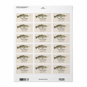 Personalized Trout Fishing Return Address Label