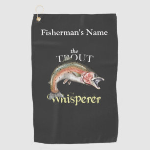 Personalized Trout Whisperer Dark Fishing Towel